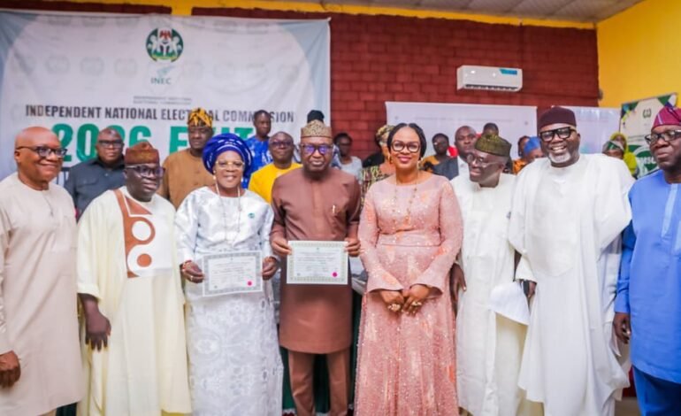 Oyebanji, Deputy Receive Certificates Of Return From INEC