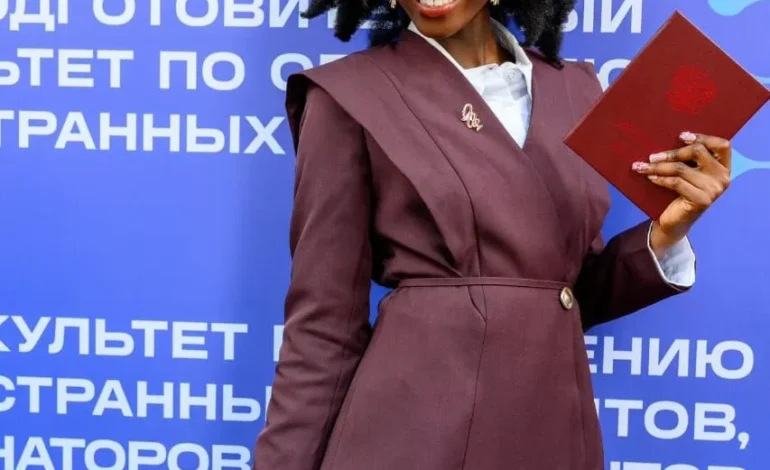 VIDEO: Nigerian shines, delivers valedictory speech in Russian after graduating from medical school with 4.90 CGPA