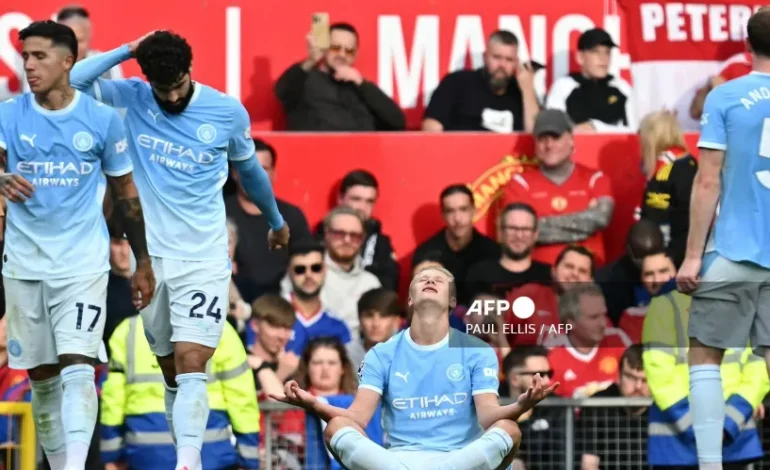 Haaland fires 10-man Man City to memorable win over Man Utd