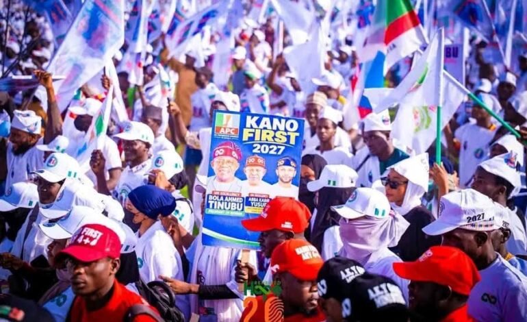 APC Presidential Campaign: Kano Steal Show As Gov Yusuf Receive Party Flag